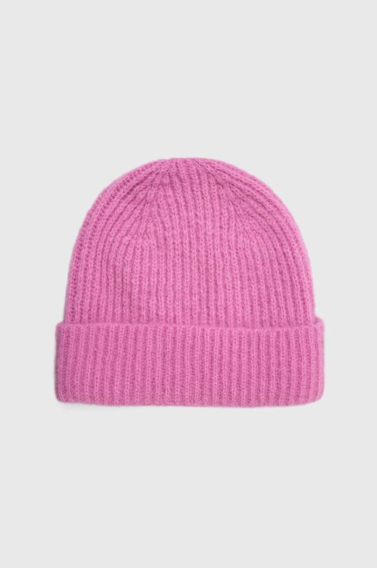Answear Lab czapka z domieszką wełny z domieszką wełny różowy sz12.fu34.cz56.f78.r90.