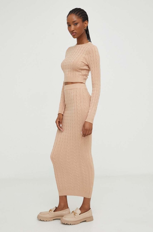 Súprava - sveter a sukňa Answear.LAB pletenina béžová 7575.FWK