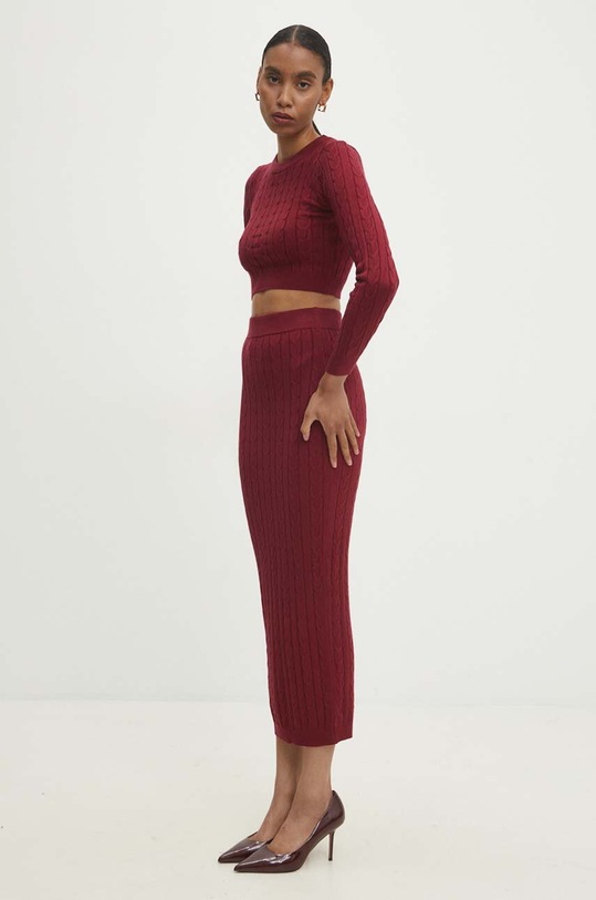 Odzież Answear.LAB komplet - sweter i spódnica 7575.FWK czerwony