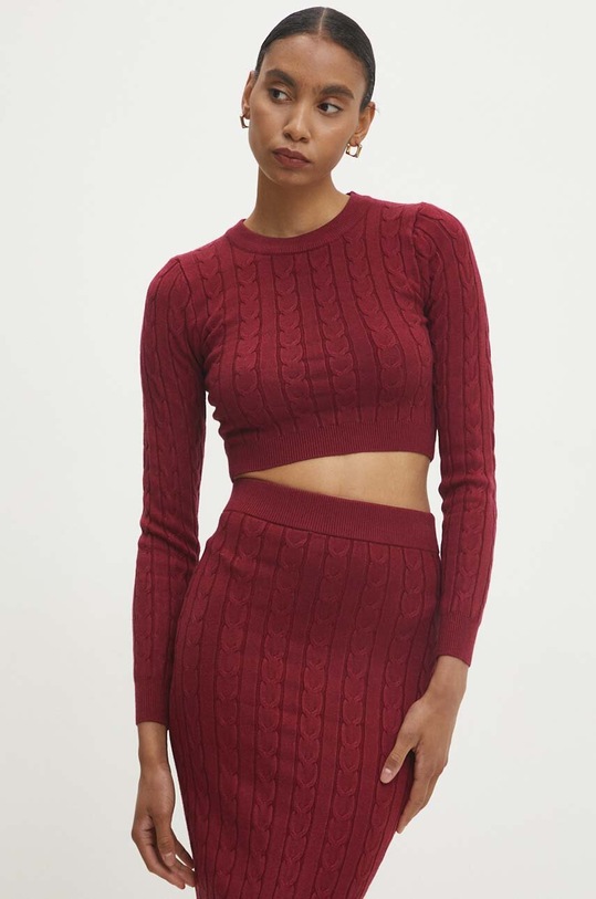 Answear.LAB komplet - sweter i spódnica czerwony 7575.FWK