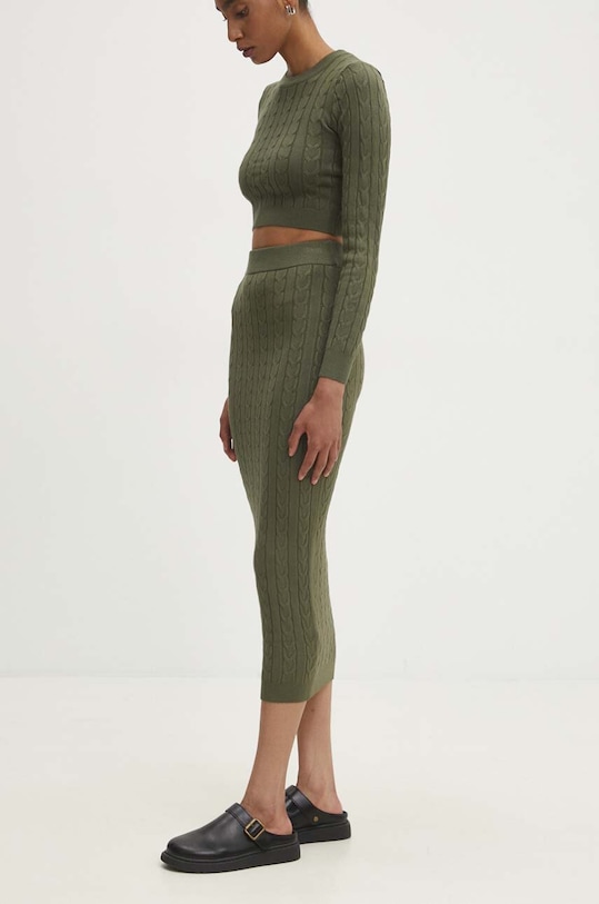 Σετ - πουλόβερ και φούστα Answear.LAB πράσινο 7575.FWK