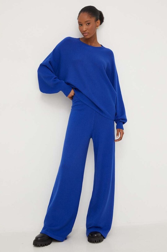 Answear Lab komplet sweter i spodnie dzianina niebieski b113.FH