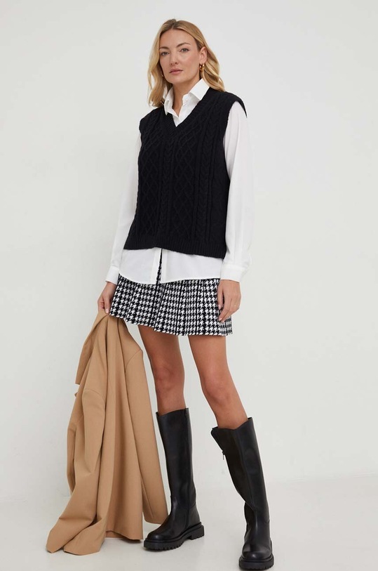 Odzież Answear Lab koszula i kamizelka 13724.hd czarny