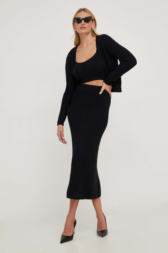 Answear Lab compleu tricotaj negru N7030.HH
