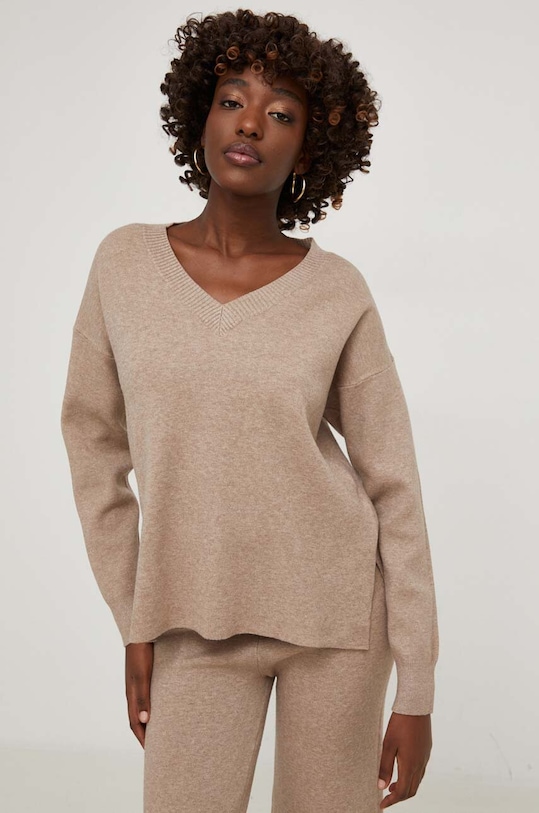 Komplet pulover i hlače Answear.LAB bež ymss259.FKK