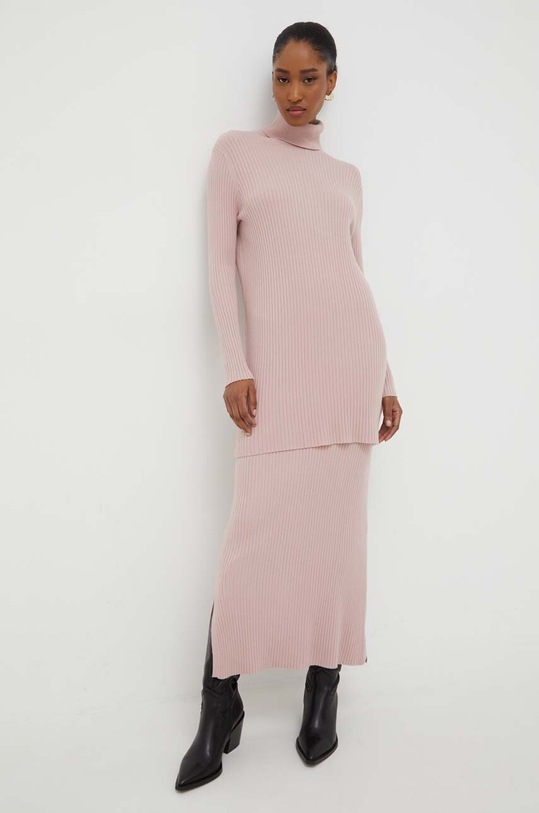 Answear Lab komplet dzianina różowy ha3820.FKK