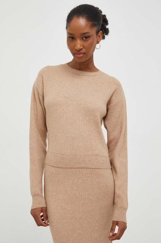 Answear Lab komplet sweter i spódnica brązowy 224396.tjs
