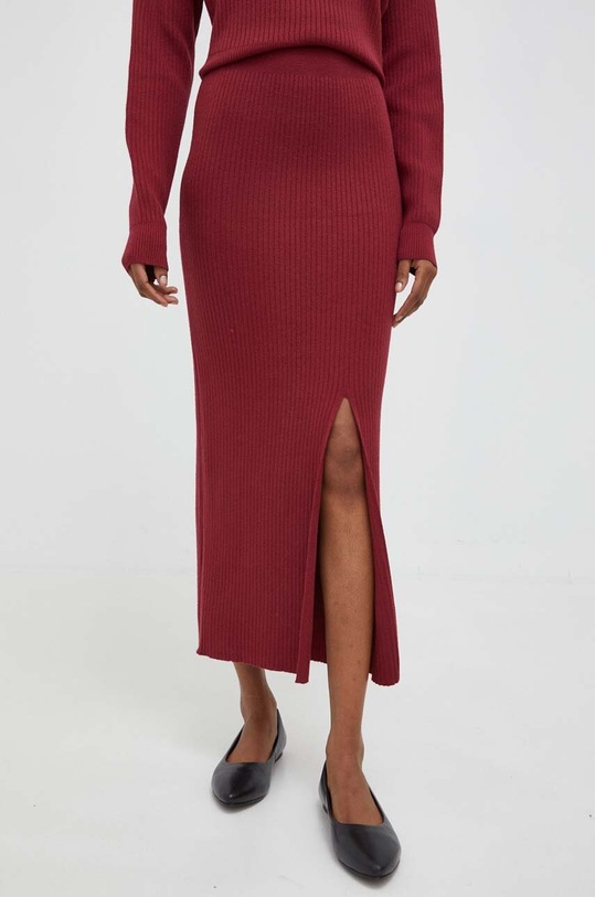 Σετ πουλόβερ και φούστα Answear.LAB μπορντό 224396.tjs
