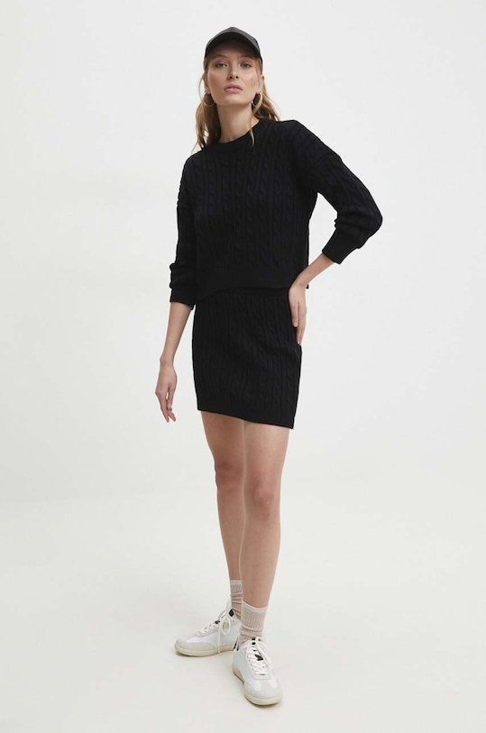 Answear.LAB komplet sweter i spódnica dzianina czarny 9433.tjs