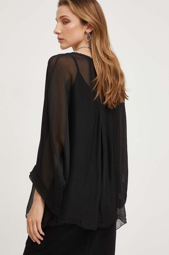 Ruházat Answear.LAB selyem ing 395.FWK fekete