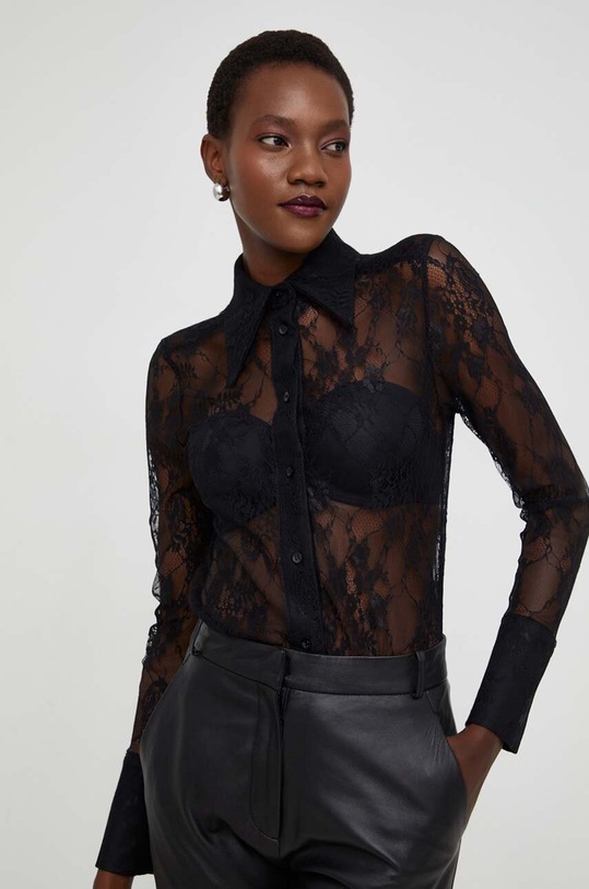 Πουκάμισο Answear.LAB X limited collection NO SHAME μαύρο LD0057.HWK