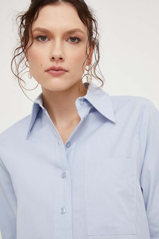 Хлопковая рубашка Answear.LAB casual голубой MC2.tjs