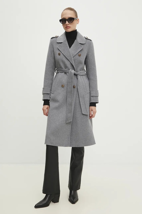 Vlnený kabát Answear Lab 3012.1FKK sivá WZ23