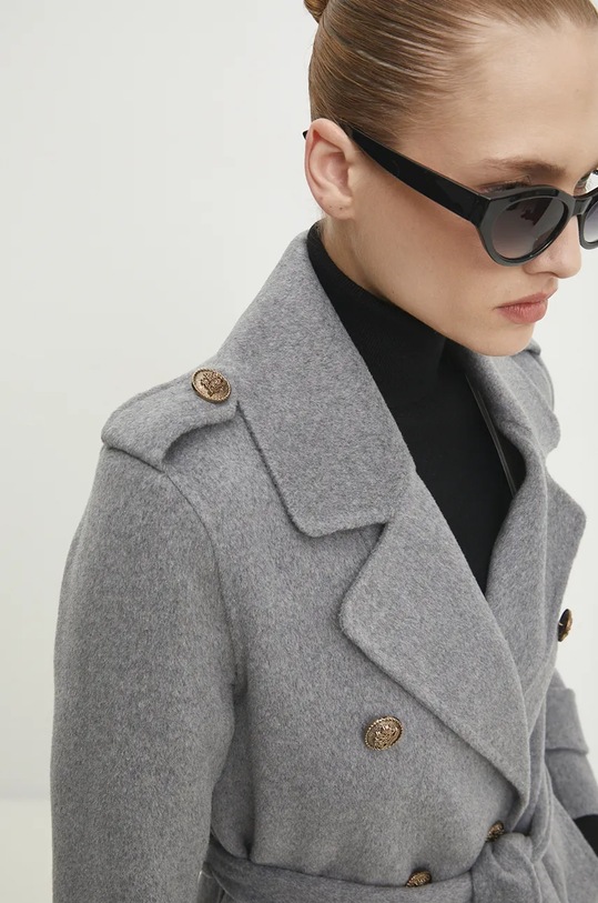Vlnený kabát Answear Lab 3012.1FKK sivá