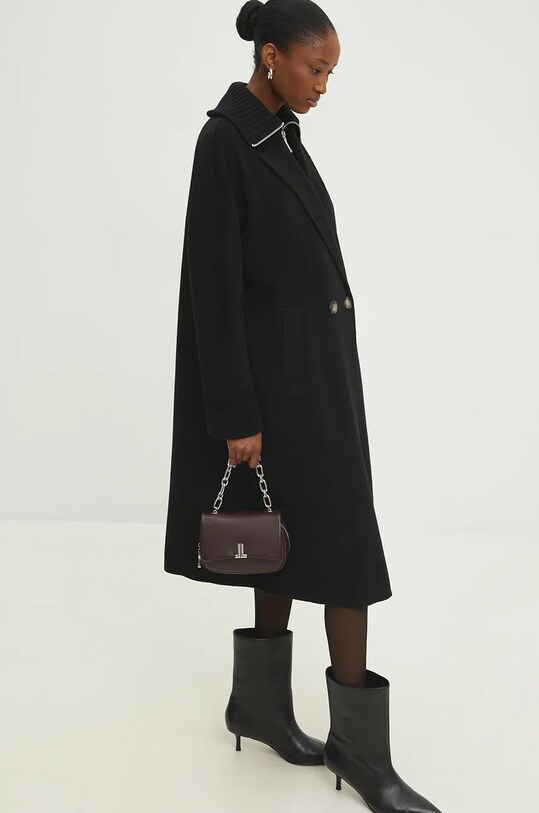 Шерстяное пальто Answear.LAB 3033.fkk чёрный