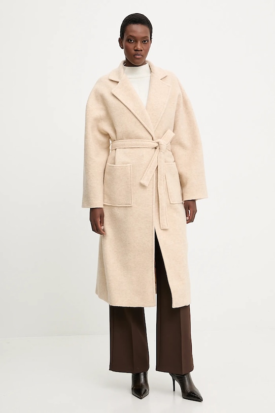 Пальто с шерстью Answear.LAB с подкладкой бежевый co621.IW