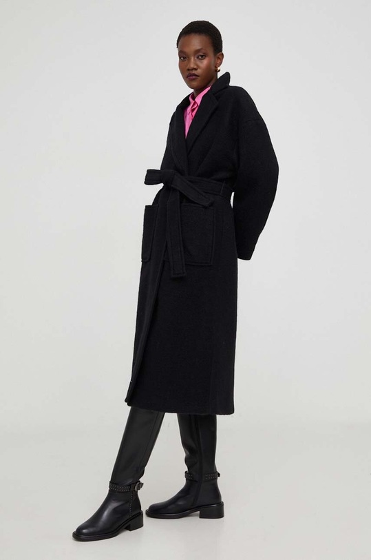 Vuneni kaput Answear.LAB co621.IW crna WZ24