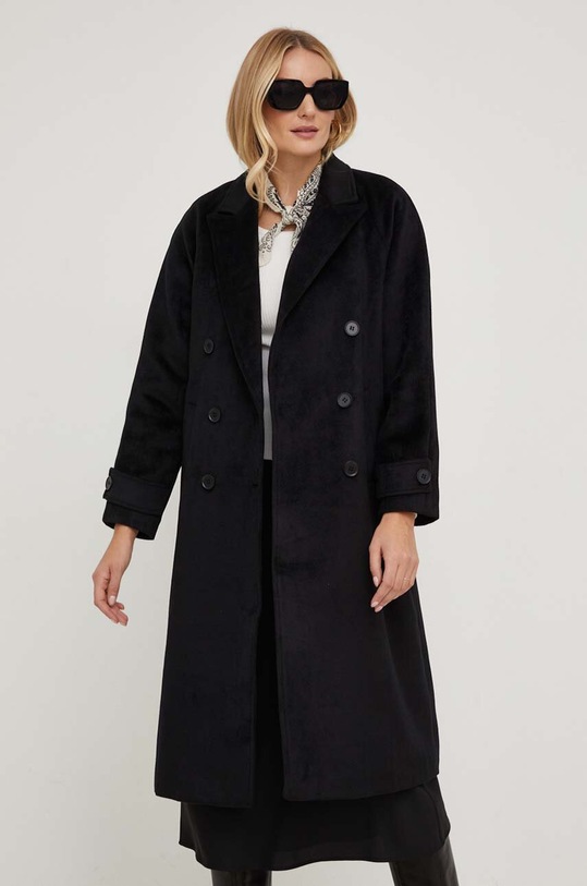 Answear Lab płaszcz z wełną czarny 2071.FKK