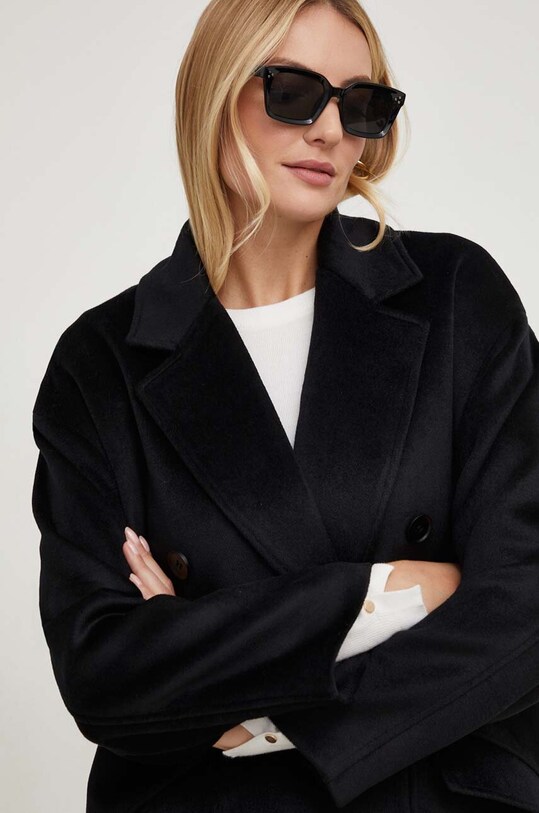 Answear Lab płaszcz z wełną 2075.fh czarny