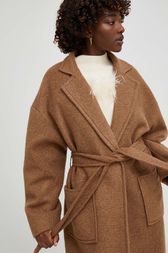 Палто с вълна Answear Lab кафяв 122000.IWK