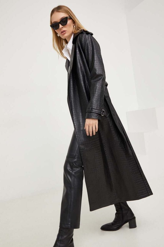 Answear Lab płaszcz czarny 250262.TWK