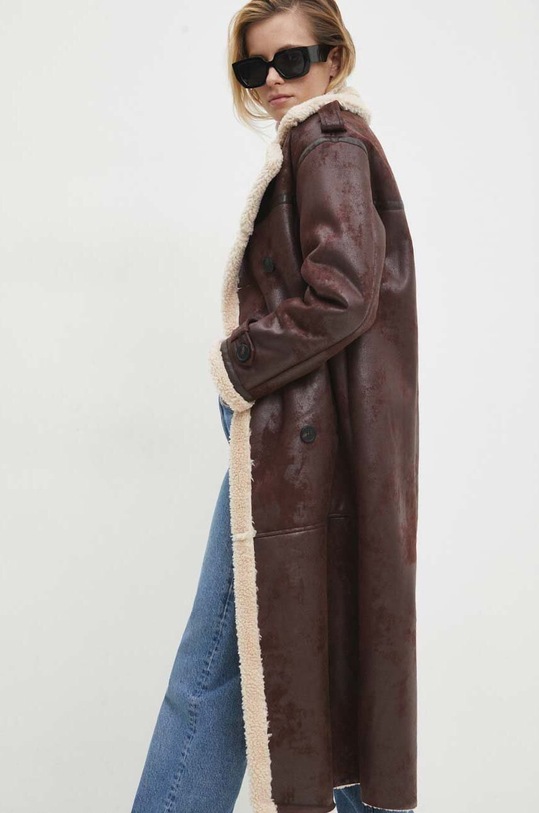Kabát Answear.LAB 8621.FKK hnedá