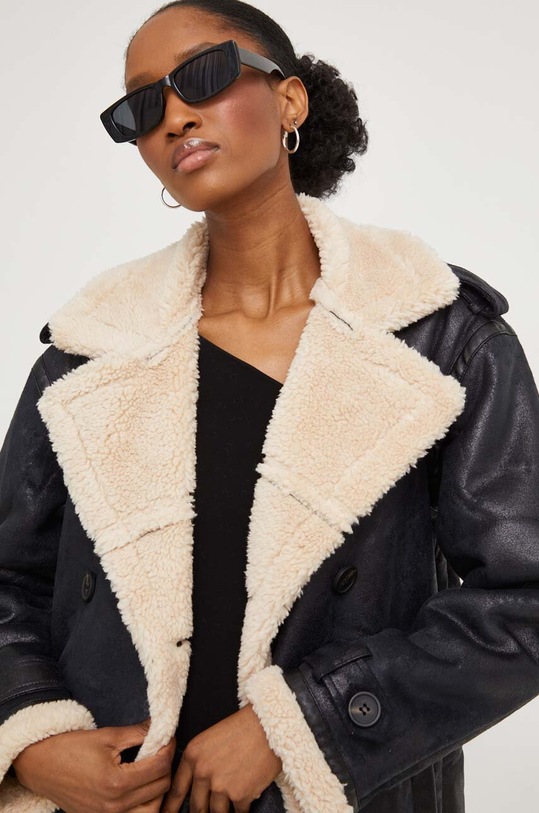 Answear.LAB płaszcz czarny 8621.FKK