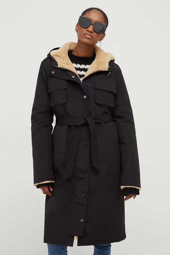 Bunda Answear Lab waterrepellent jemné zateplenie čierna 8615.FKK