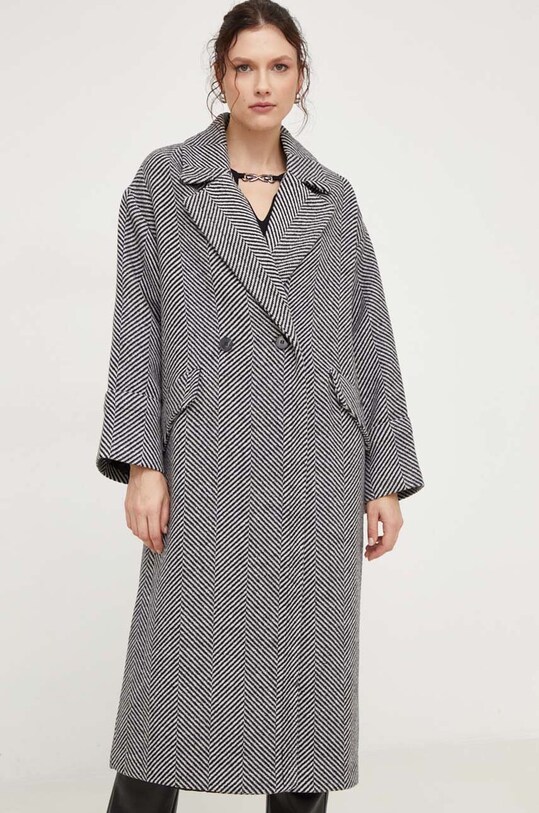 Answear Lab płaszcz z wełną szary 54329.TWK