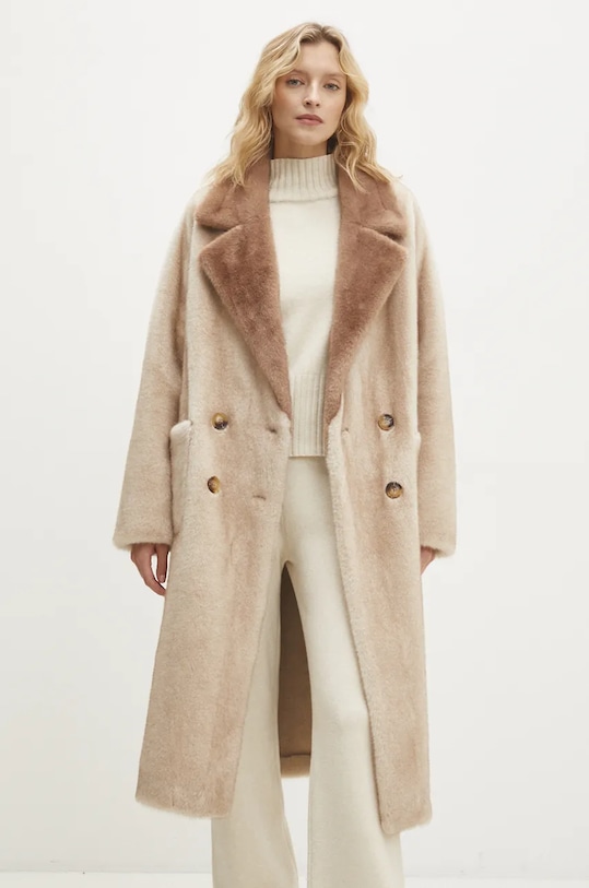 Answear Lab palton necaptusit bej AG1.9261.CLK
