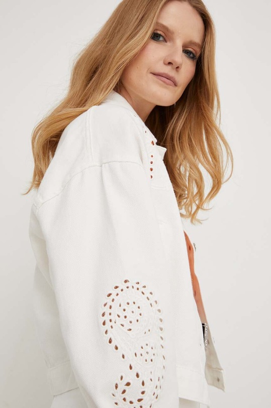 Answear Lab kurtka jeansowa bawełniana biały m265614.db