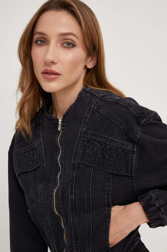 Rifľová bunda Answear Lab X limitovaná kolekcia NO SHAME čierna 9728.tdb