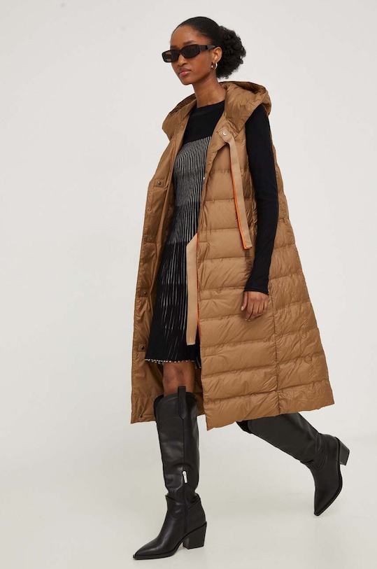 Answear Lab bezrękawnik puchowy pozostałe brązowy 1565.HWK
