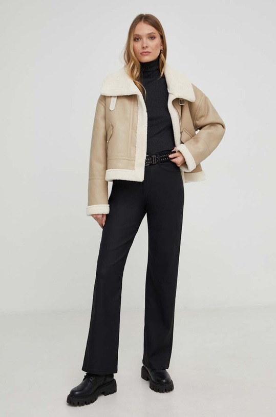 Bunda Answear Lab jemné zateplenie béžová GRB23220.hjs