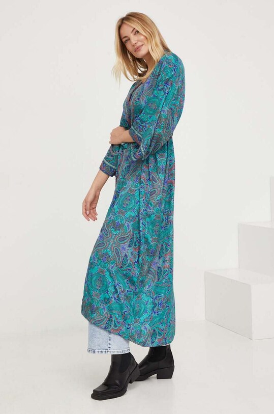 Answear Lab kimono jedwabne KIM7.HWK zielony WZ23