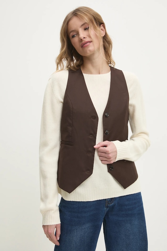 Answear.LAB kamizelka brązowy MR20836.HKK