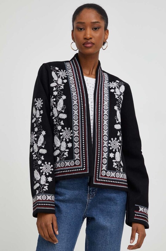 Answear Lab sacou cu modele negru SNG3.278.tjs