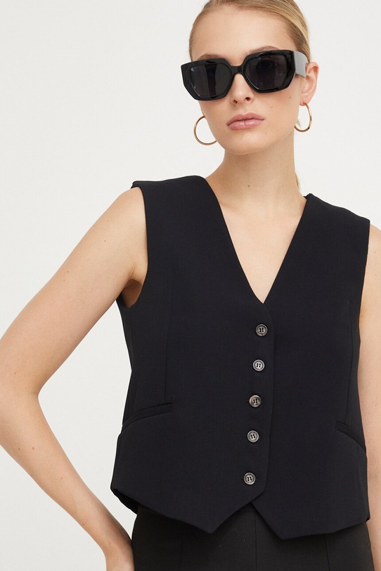 Answear Lab kamizelka czarny 104.TWK