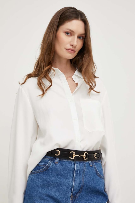 Ζώνη Answear.LAB απομίμηση λείου δέρματος μαύρο blt4.cdb