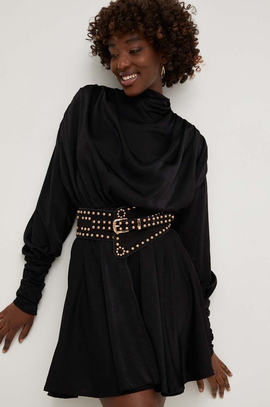 Remen Answear.LAB imitacija brušene kože zlatna belt16.cd