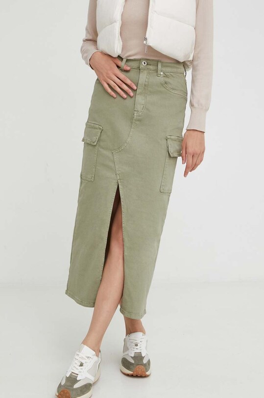 Джинсова спідниця Answear Lab casual зелений 82063.HWK