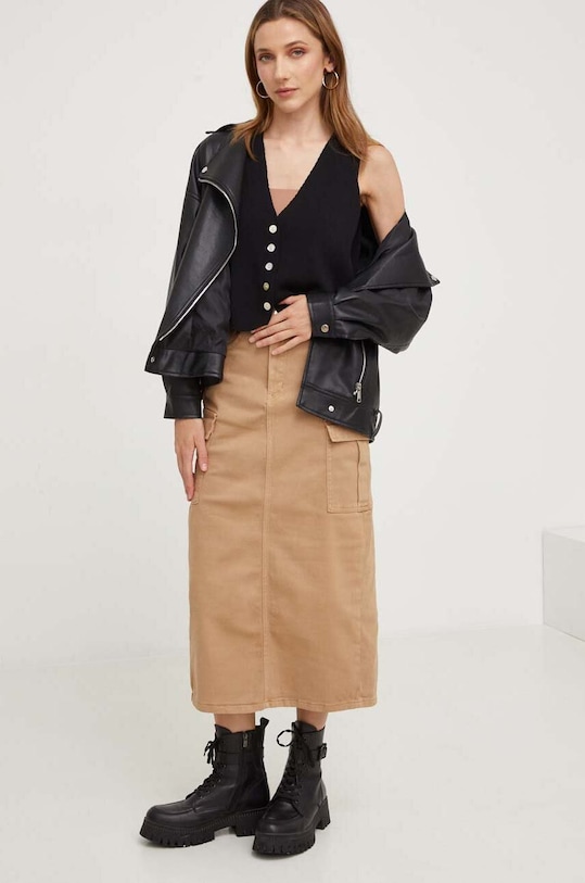 Answear Lab spódnica W78506.HKK beżowy WZ23