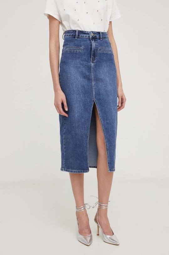 Answear Lab spódnica jeansowa z elastanem niebieski rd7249.FWK