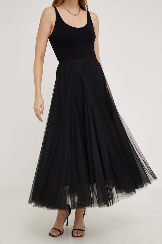 Answear Lab fustă uni negru ck08202.fh