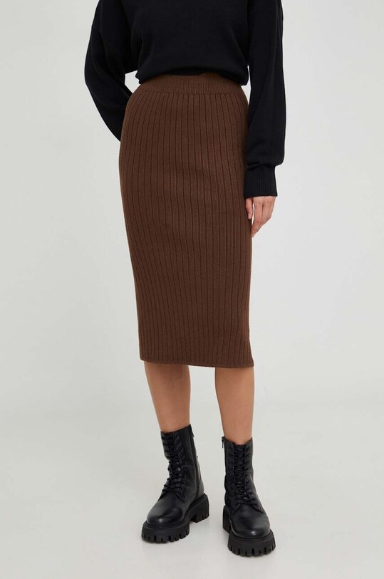 Answear Lab spódnica casual brązowy FT56185.hh