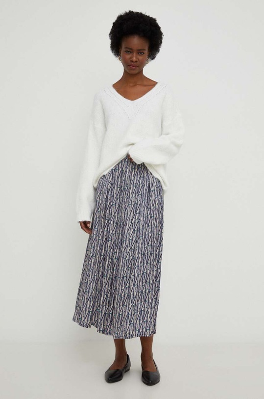 Answear Lab spódnica z jedwabiem 6183.hh granatowy WZ23