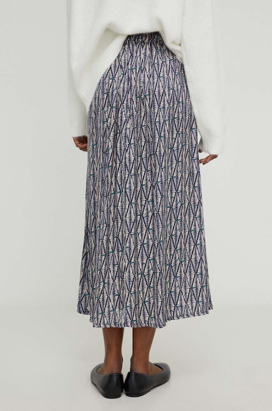 Odzież Answear Lab spódnica z jedwabiem 6183.hh granatowy
