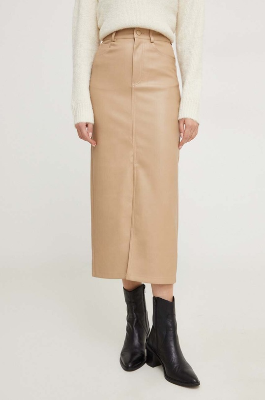 Sukňa Answear Lab látka béžová RD83592.HWK