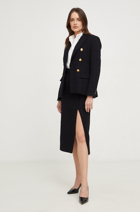 Pamučna suknja Answear.LAB bez uzorka crna 72605.HWK