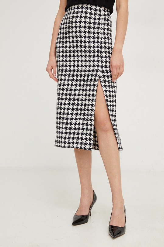 Answear Lab fustă carouri negru 72609.HWK